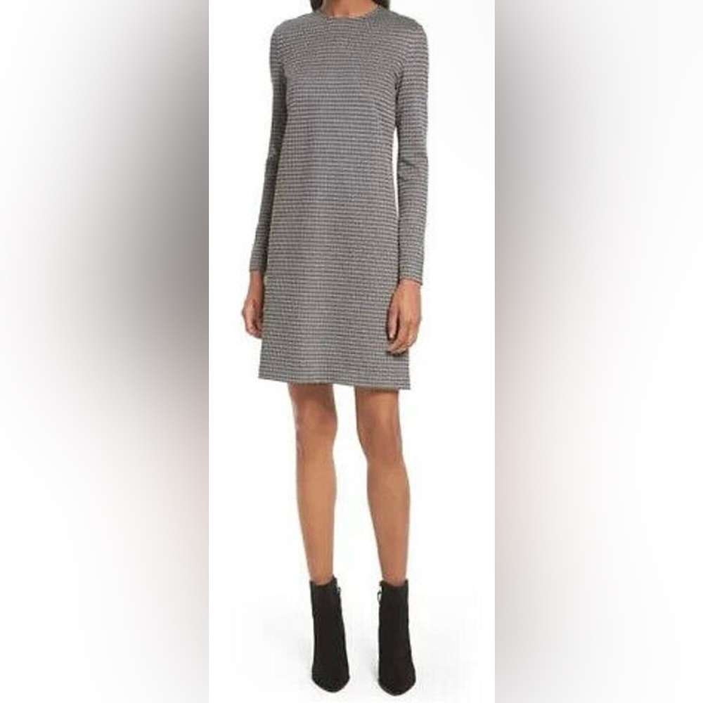 NWT Theory Wynter Houndstooth Knit Dress Minimalist Professional Modest